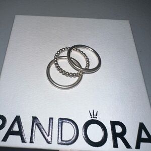 Pandora 925 Silver Stackable Rings